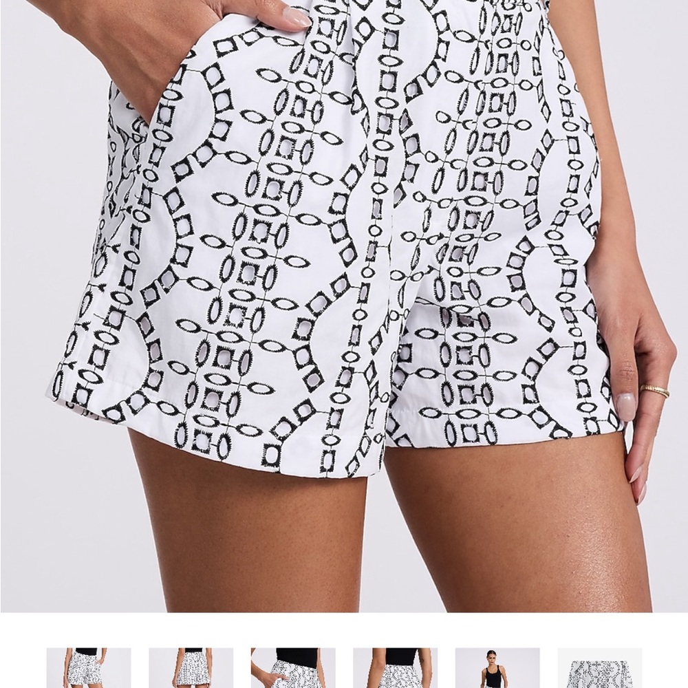 Stylish White Patterned Women's Shorts